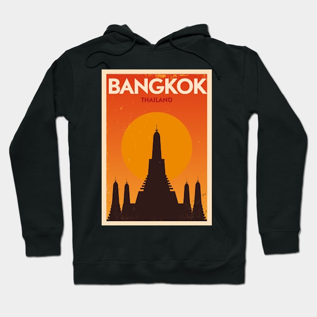 Bangkok Poster Design Hoodie by kursatunsal